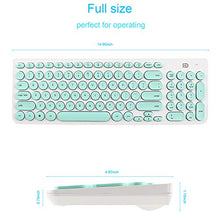 Load image into Gallery viewer, Wireless Keyboard and Mouse Combo, FD iK6630 2.4GHz Cordless Cute Round Key Set Smart Power-Saving Whisper-Quiet Slim Combo for Laptop, Computer,TV and Mac (Mint Green & White)