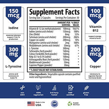 Load image into Gallery viewer, Thyroid Support Supplement with Iodine - Energy & Focus Formula - Vegetarian & Non-GMO - Vitamin B12 Complex, Zinc, Selenium, Ashwagandha, Copper, Coleus Forskohlii, & More 30 Day Supply