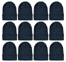 Load image into Gallery viewer, Yacht & Smith Winter Beanies, Wholesale Bulk Cold Weather Thermal Warm Stretch Skull Cap, Mens Womens Unisex Hat (12 Packs Black)
