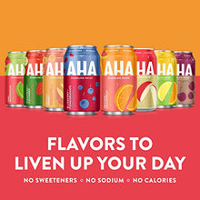 Load image into Gallery viewer, AHA Sparkling Water, Strawberry Cucumber Flavored Water, Zero Calories, Sodium Free, No Sweeteners, 12 fl oz, 8 Pack