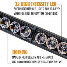 Load image into Gallery viewer, LE-JX Red/Blue 2 in 1 Emergency Strobe Light Bar 21 Flash Patterns Traffic Advisor Warning Hazard Windshield Safety Lights Bar with Cigar Lighter for Police Vehicles, Truck (2×16.8 inch, 32 Led)