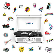 Load image into Gallery viewer, Victrola VSC-400SB-CNV Bluetooth Suitcase Turntable Canvas - Stickers (White)