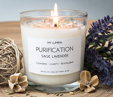Load image into Gallery viewer, My Lumina Purification Sage Lavender Candle - Smudging Chakra Balancing Healing Candle Natural Soy Wax - White Sage Natural Scented Purifying Candle for Aromatherapy