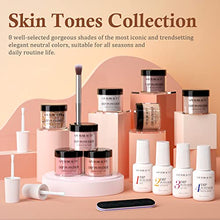 Load image into Gallery viewer, AZUREBEAUTY 17Pcs Dip Powder Nail Kit Starter Nude Skin Tones Champagne Glitter Pink Neutral Acrylic Dipping Powder Liquid Set with Base/Top Coat for French Nail Art Manicure Beginner Party Gift