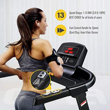 Load image into Gallery viewer, OMA Home Treadmills, Max 2.25 HP Folding Incline Treadmills for Running and Walking Exercise with LED Display of Tracking Heart Rate, Calories - Black