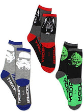 Load image into Gallery viewer, Star Wars Toddler Boys 3 pack Socks (Shoe: 7-10 (Sock: 4-6), Grey/Multi Crew)