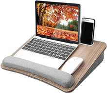 Load image into Gallery viewer, HUANUO Lap Laptop Desk - Portable Lap Desk with Pillow Cushion, Fits up to 15.6 inch Laptop, with Anti-Slip Strip & Storage Function for Home Office Students Use as Computer Laptop Stand, Book Tablet