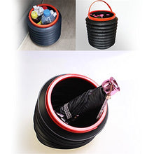 Load image into Gallery viewer, Mexidi Telescopic Bucket, Multifunctional Waterproof Foldable Retractable Car Bucket Fishing Box Car Trash Barrel Can Bin Storage, Collapsible Pail Vehicle Cylinder Barrel 4L (Black)