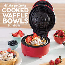Load image into Gallery viewer, DASH Waffle Bowl Maker: The Waffle Maker Machine for Individual Waffle Bowls, Belgian Waffles, Taco Bowls, Chicken & Waffles, other Sweet or Savory Treats - Red