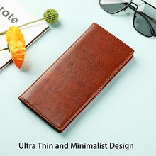 Load image into Gallery viewer, Lavemi RFID Blocking Ultra Slim Real Leather Credit Card Holder Clutch Wallets for Women with Snap Closure(2-Waxed Brown)