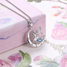 Load image into Gallery viewer, S925 Sterling Silver Angel Fairy Moon Jewelry Pendant Necklace for Women Princess Gifts,18 inches