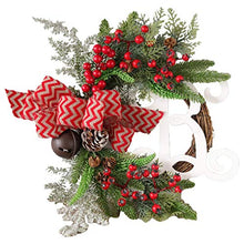 Load image into Gallery viewer, Christmas Wreath Round Handcrafted New Year Elegant Holiday Wreath Pine Wreath Door Wall Garland Christmas Thanksgiving Decor