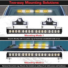 Load image into Gallery viewer, Linkitom 2 In 1 Emergency LED Traffic Advisor Strobe Light Bar, 23 Flash Patterns 32LED Interior Safety Warning Hazard Flashing Lights for Roof/Dash/Front/Rear Windshield (Amber/White)