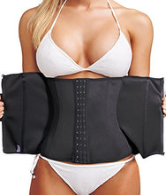 Load image into Gallery viewer, LODAY Waist Trainer Corset For Weight Loss Tummy Control Sport Workout Body Shaper , Black(zip&hooks), Large