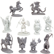 Load image into Gallery viewer, SCS Direct 10 pcs Fantasy Creatures Action Figure Playset - Monster Battle Toy Collection (Includes Dragons, Wizards, Orcs, and More) - Perfect for Roleplaying and D&D Gaming