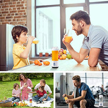 Load image into Gallery viewer, Tenswall Portable, Personal Size Smoothies and Shakes, Handheld Fruit Machine 13oz USB Rchargeable Juicer Cup, Ice Blender Mixer Home/Of, 380ML, White