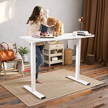 Load image into Gallery viewer, FLEXISPOT EC1 Essential Electric White Standing Desk Whole Piece 48 x 30 Inch Desktop Adjustable Height Desk Home Office Computer Workstation Sit Stand up Desk (White Frame + 48" White Top)