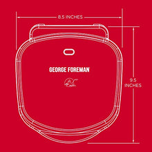 Load image into Gallery viewer, George Foreman 2-Serving Classic Plate Electric Indoor Grill and Panini Press, Red, GR10RM,5.6 x 10 x 9.2"