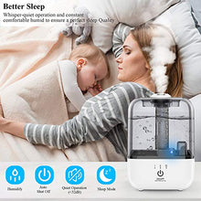 Load image into Gallery viewer, KNGUVTH Cool Mist Humidifier, Quiet Humidifiers for Home Bedroom Babies, 4.5L Top Fill Mist Large Humidifier Ultrasonic Air Humidifier, Works Up to 30 Hours, Adjustable Mist Levels, Auto Shut-Off