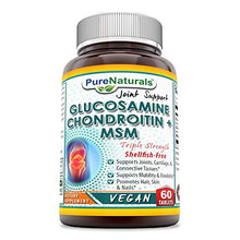 Load image into Gallery viewer, Pure Naturals Glucosamine Chondroitin & MSM Triple Strengh, Shellfish-Free, Supports Joints, Cartilage, Connective Tissues, Supports Mobiliaty & Flexibility, Promotes Hair, Skin & Nails 60 Tablets