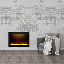 Load image into Gallery viewer, Mystflame Electric Fireplace, 36 Inches Recessed Electric Fireplace Insert, Remote Control Fireplace Insert with Overheat Protection, Electric Fireplace Heater with Adjustable Light and Touch Screen