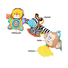 Load image into Gallery viewer, VX-star Baby Travel Play Arch Stroller/Crib Accessory,Cloth Animmal Toy and Pram Activity Bar with Rattle/Squeak/Teethers(Stripe)
