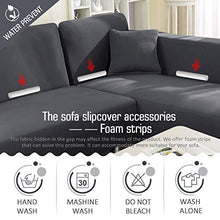 Load image into Gallery viewer, TAOCOCO Waterproof Sectional Couch Covers 2pcs L Shape Sofa Covers Polyester Fabric Stretch Furniture Cover Pet Dog Sofa Slipcovers L-Type Flexible Sofa Cover 3 seat +3 seat (Light Grey)
