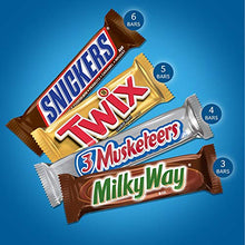 Load image into Gallery viewer, SNICKERS, TWIX, 3 MUSKETEERS & MILKY WAY Full Size Chocolate Candy Bars Variety Mix, 33.31-Ounce 18-Count Box