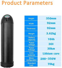 Load image into Gallery viewer, Electric Bike Battery 36V 10ah Ebike Lithium Ion Battery Frame Mounted Ebike Battery