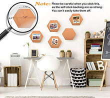 Load image into Gallery viewer, Moi Doi Wall Decor,Bulletin Board, Pin Board, Cork Tiles,Hexagon Cork Board with Adhesive Backing Memo Boards Message Board for Office/Home/Kitchen/Dorm Room,7 Pack +30 PINS