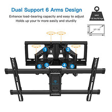 Load image into Gallery viewer, PERLESMITH Full Motion TV Wall Mount Bracket Dual Articulating Arms Bear up to 132lbs for Most 37-70 inch TV with Tilt, Swivel, Rotation fit LED, LCD, OLED, Plasma Flat Screen TV, Max VESA 600x400mm