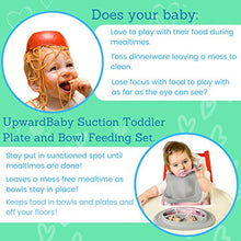 Load image into Gallery viewer, Suction Baby Bowls and Plate Placemats - UpwardBaby Silicone Baby Non Slip Toddler Feeding Set Kids Placemats with Spoons Included - BPA Free