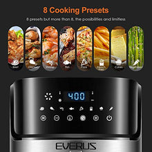 Load image into Gallery viewer, Air Fryer EVERUS 1700-Watts Hot Air Fryer Oven XL 5.8QT, Stainless Steel Electric Air Fryer Oilless Cooker with 8 Presets, Nonstick Square Basket, 2 Years Warranty, ETL Listed