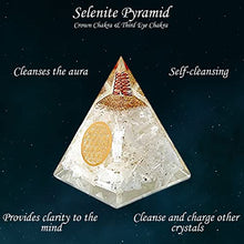 Load image into Gallery viewer, Orgone Pyramid | Selenite Orgonite Pyramid for Peace, Calm & Positive Energy | Healing Crystal Gemstone Pyramid | Orgone Pyramid Crystal - Handmade In India