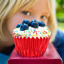 Load image into Gallery viewer, 400 Pieces Mini Cupcake Cup Liners, Foil Baking Cups, Foil Cupcake Liners for Baking Muffin and Cupcakes (Red)