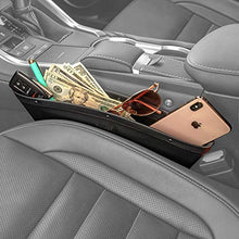 Load image into Gallery viewer, Lusso Gear 2 in 1 Car Seat Gap Organizer - Universal Fit, Storage Pockets Adjust, 2 Set Car Seat Crevice Storage Box, Helps Reduce Distracted Driving & Holds Phone, Money, Cards, Keys, Remote