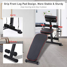 Load image into Gallery viewer, BAHOM Foldable Weight Bench with Adjustable Backrest and Priest Stool, Full Body Training Workout Sit Up Bench for Home Fitness Gym Exercise Sports Up to 500 Pounds