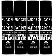 Load image into Gallery viewer, RUGGED & DAPPER Organic Lip Balm Set for Men | Natural Eucalyptus + Mint Flavor | Pack of 4 tubes