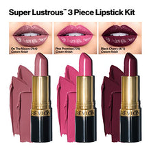 Load image into Gallery viewer, Lipstick Set by Revlon, Super Lustrous 3 Piece Gift Set, High Impact, Moisturizing, Cream Finish in Pink, Plum & Berry, Pack of 3