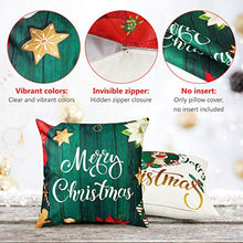 Load image into Gallery viewer, Christmas Pillow Covers 18x18 Set of 4, Farmhouse Christmas Pillow Covers,Christmas Home Decor Winter Holiday Decorative Linen Cushion Cases for Couch Sofa Home Decor