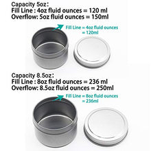 Load image into Gallery viewer, JulWhisper Candle Tin 24 Piece 8.5oz + 24 Piece 5oz Candle Jar for Candle Making, Candle Metal Tin
