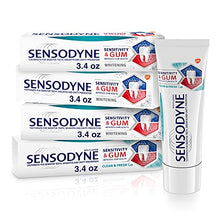 Load image into Gallery viewer, Sensodyne Sensitivity & Gum Sensitive Toothpaste for Gingivitis & Treatment, Clean & Fresh, 3.4 Oz, Pack of 4