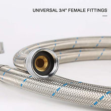 Load image into Gallery viewer, Stainless Steel Washing Machine Hoses 6ft, Burst Proof Hot and Cold Inlet Washer Hose with 90 Degree Elbow (2Pack)