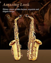 Load image into Gallery viewer, Eastar AS-Ⅱ Student Alto Saxophone E Flat Gold Lacquer Alto Beginner Sax Full Kit With Carrying Sax Case Mouthpiece Straps Reeds Stand