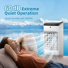 Load image into Gallery viewer, SEEPER Portable Evaporative Cooler, Strong Wind Speed Tower Fan w/Cooling Function, 12h Timer, 20ft Remote Control, 3 Modes Quiet Air Conditioner for Home, Small Room & Office