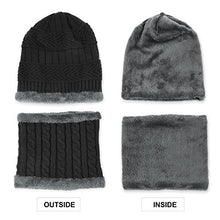 Load image into Gallery viewer, VBIGER 2-Pieces Winter Beanie Scarf Set Warm Hat Thick Knit Skull Cap for Men Women, One Size Black