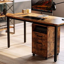 Load image into Gallery viewer, IRONCK Lateral Filing Cabinet with 2 Drawers Industrial Printer Stand on Wheels Home Office Cabinet Open Shelf Mobile Vertical File Cabinet, Vintage Brown