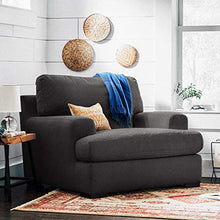 Load image into Gallery viewer, Amazon Brand – Stone & Beam Lauren Down-Filled Oversized Living Room Accent Armchair with Hardwood Frame, 46"W, Pepper