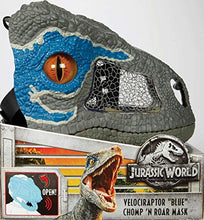 Load image into Gallery viewer, JURASSIC WORLD CHOMP 'N ROAR MASK Velociraptor "Blue"