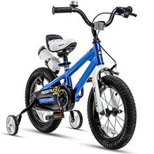 Load image into Gallery viewer, RoyalBaby Kids Bike Boys Girls Freestyle BMX Bicycle with Training Wheels Gifts for Children Bikes 14 Inch Blue